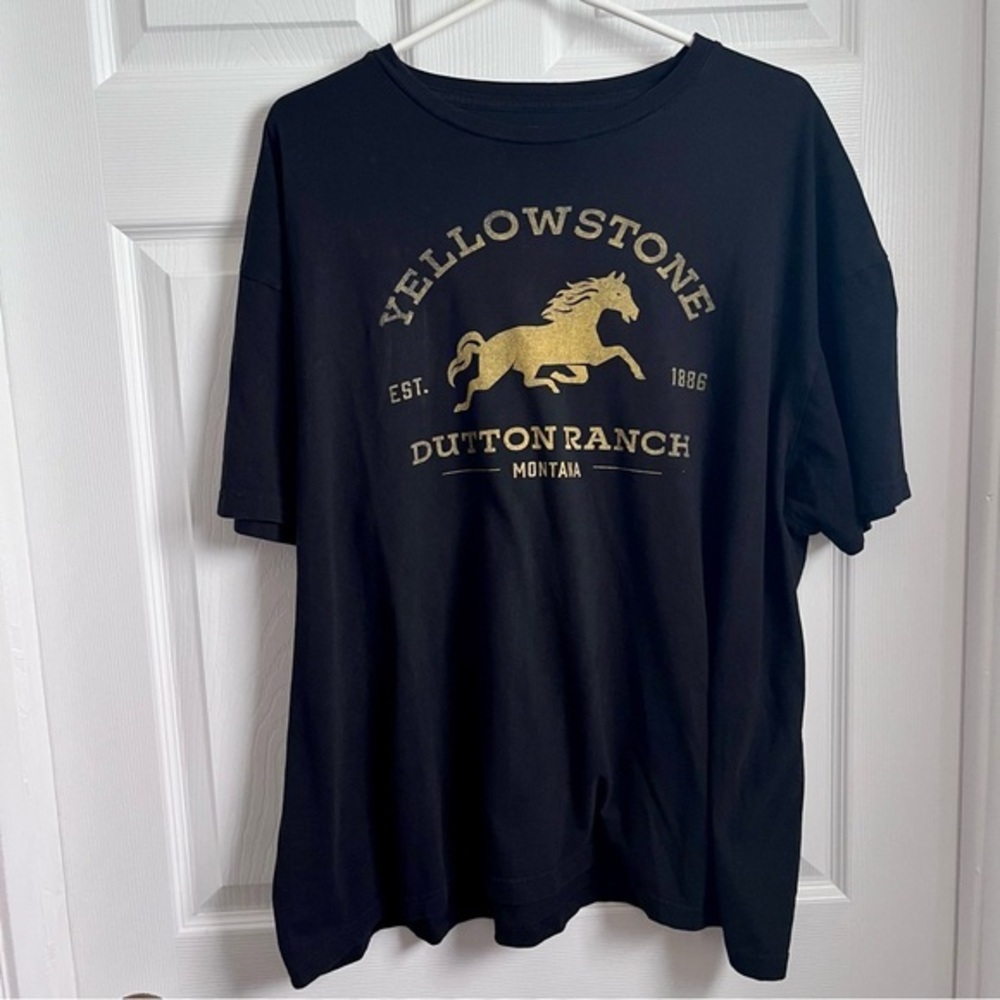 3/25$💥 Yellowstone Dutton Ranch Montana t shirt tee Men 2XL XXL black horse